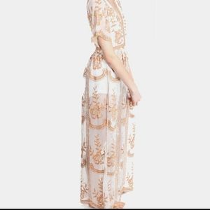 Honey Punch | Multicolor Lace Maxi Dress Romper  M